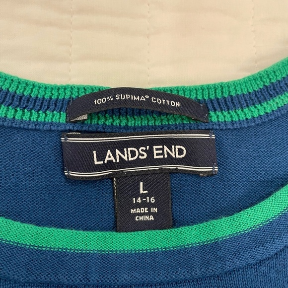 Lands End size Large Blue Sweater with Dog Design - Picture 7 of 9